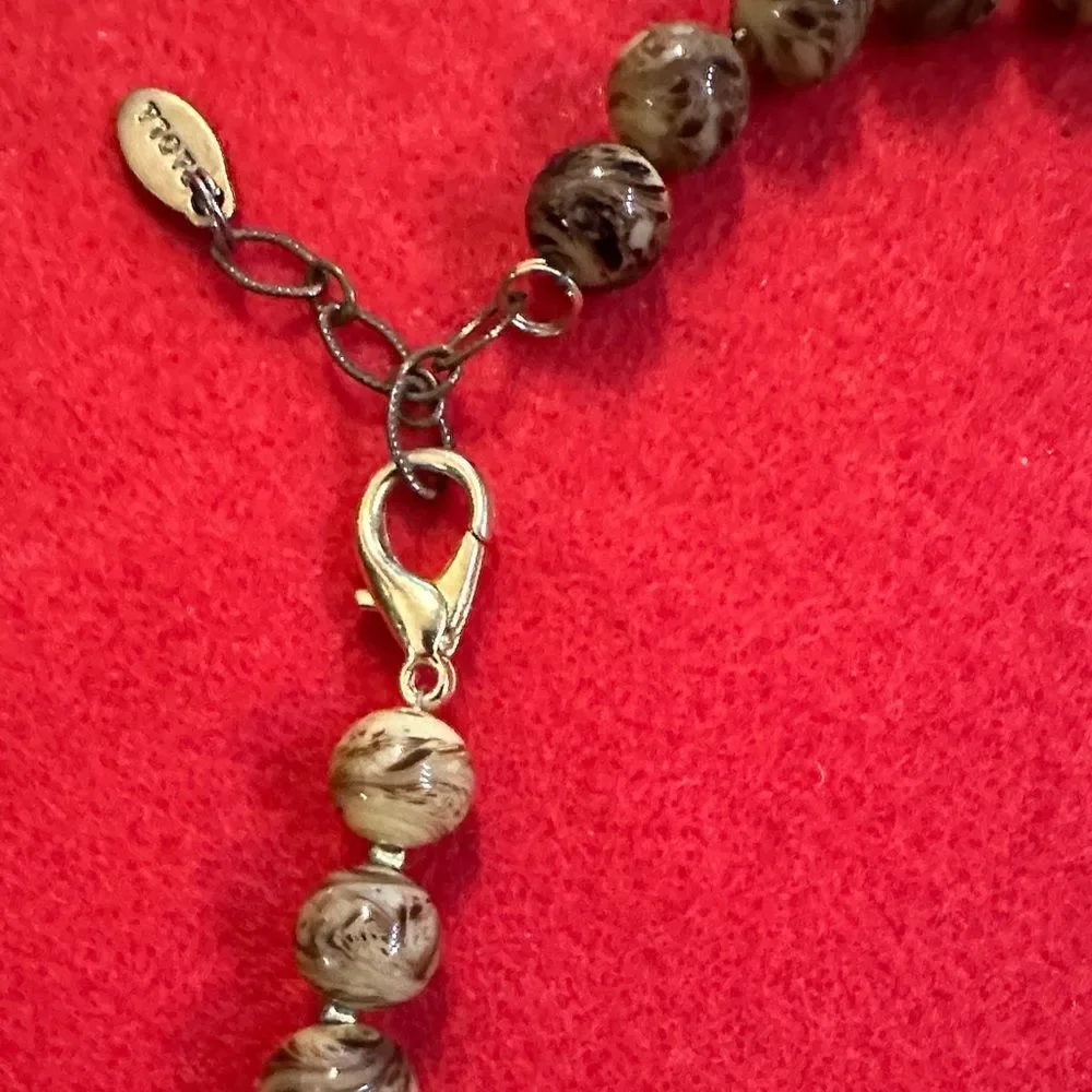 Paola Murano Unique Beaded Glass Necklace with Earthy Tones